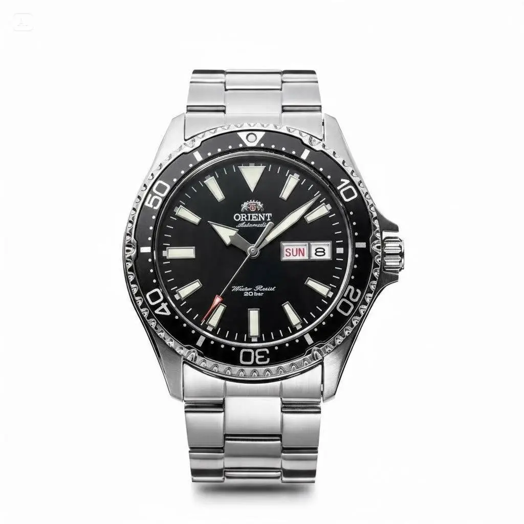 Kamasu Mako Red Dial Automatic Diver Watch for Men |   RN-AA0003R Stunning gradient burgundy red dial paired with a deep blue unidirectional rotating bezel, instantly stand out from crowd. Built with Japan automatic movement, 200M water resistanc