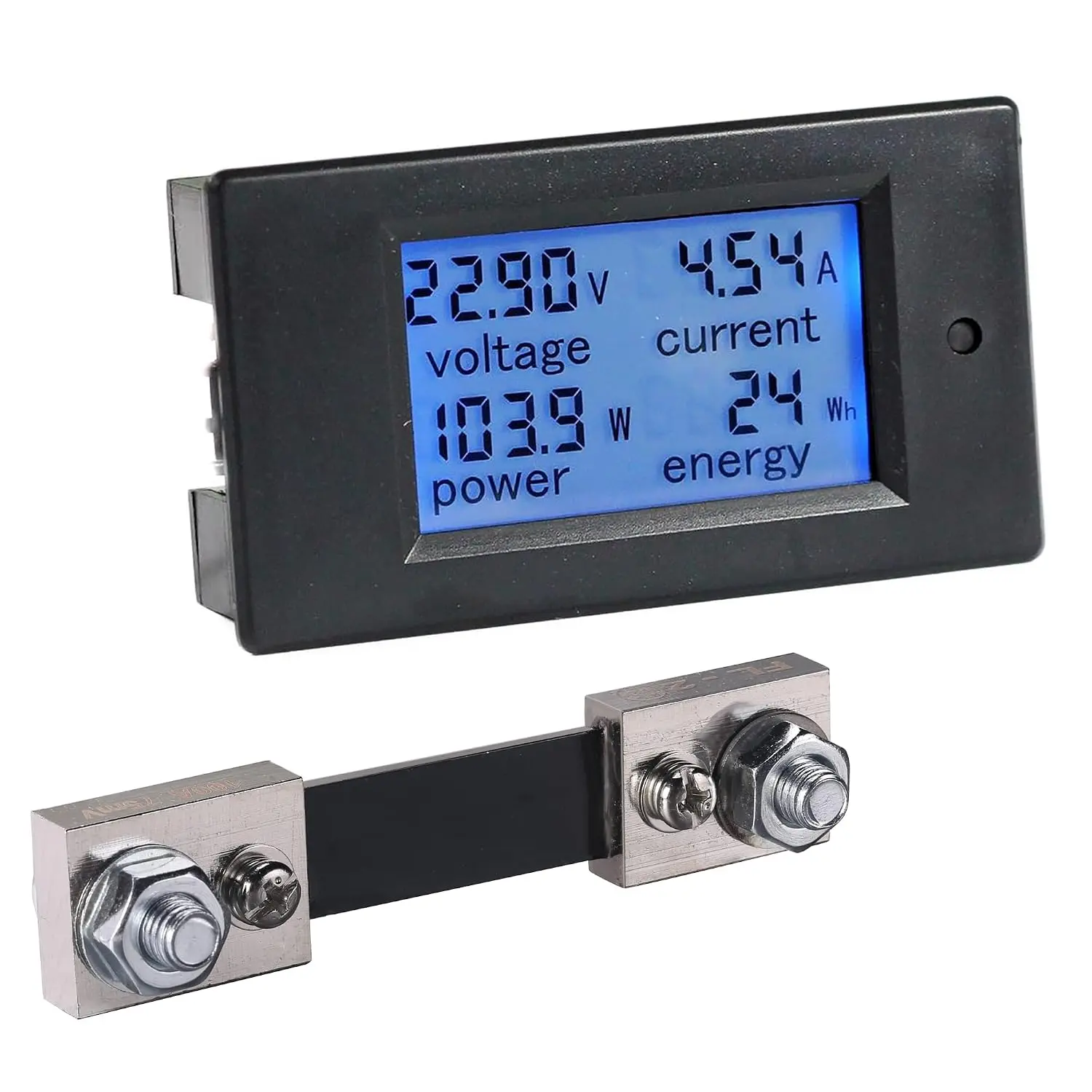 DC 8-100V 0-100A Amp Meter Voltmeter   with 100A Shunt | LCD Energy  | Real-Time Power  | Solar, RV & DIY Projects