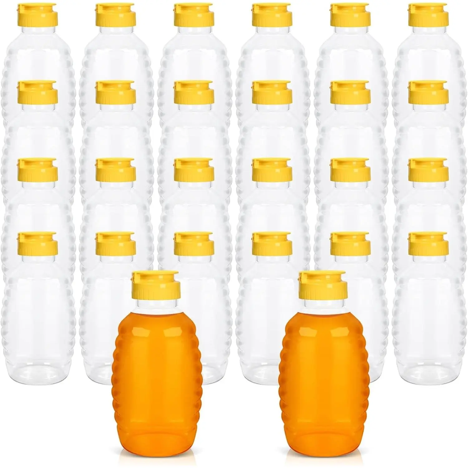 24 Pack Honey Bottle, Honey Bottles Squeeze 16 oz,With LeakProof Flip-Top Caps,Refillable Honey Plastic Jars,Plastic Honey JarsFor Storing And Dispensing.