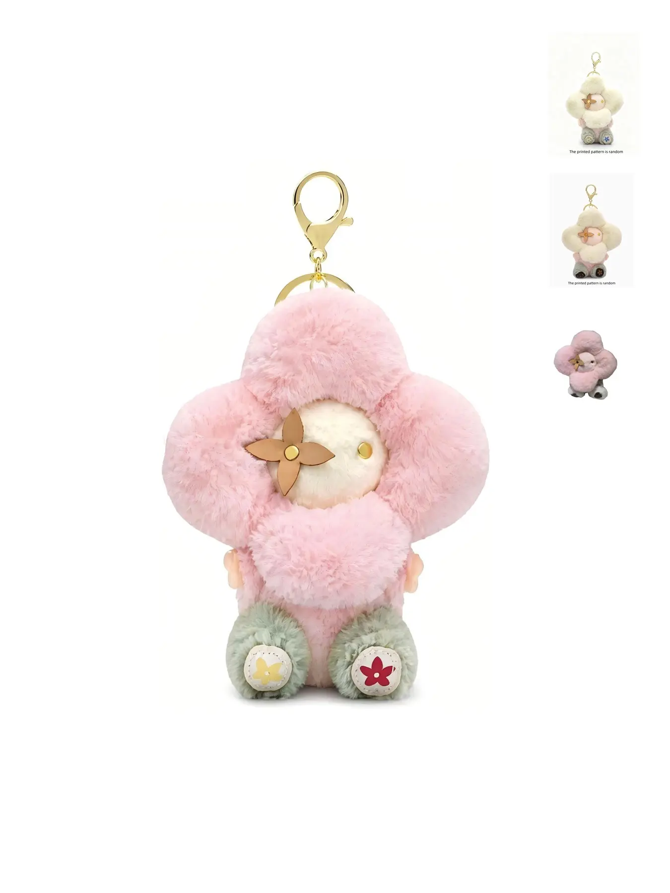 Adorable 3D Flower Plush Keychain, Soft Fuzzy Bag Charm, Random Foot Print, Cute Girl Style, Perfect Gift for Women, Christmas Friday