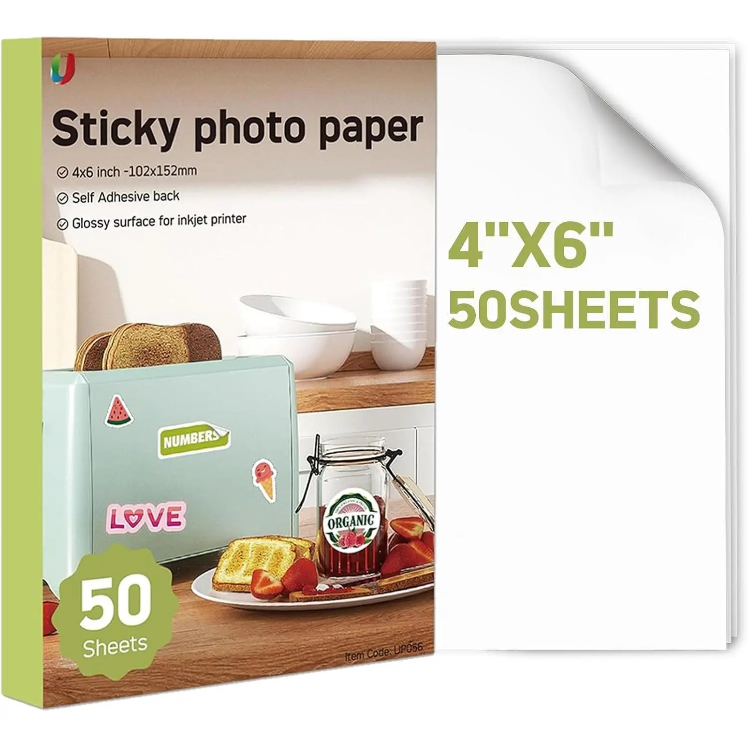 Glossy Sticker Paper for Inkjet Printer, 4 x 6 Inches 50 sheets 135Gsm 6.5Mil Printable Self Adhesive Photo Paper Priner Sticker Papers for Inkjet Printer Dries   Color (50, 4X6)