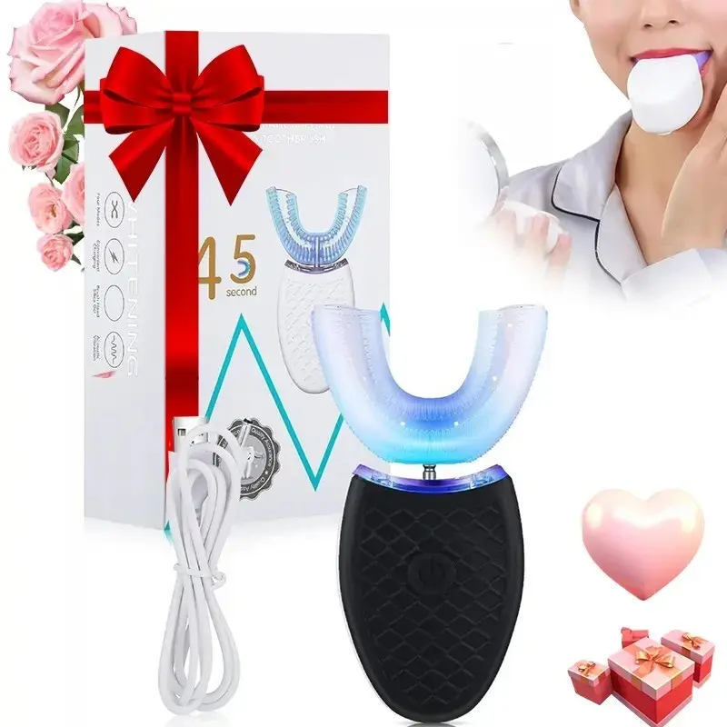 U-Type Ultrasonic Electric Toothbrush, Powerful Cleaning, Rechargeable Design, 360° Oral Care, Replaceable Brush Head, Waterproof Adult Toothbrush