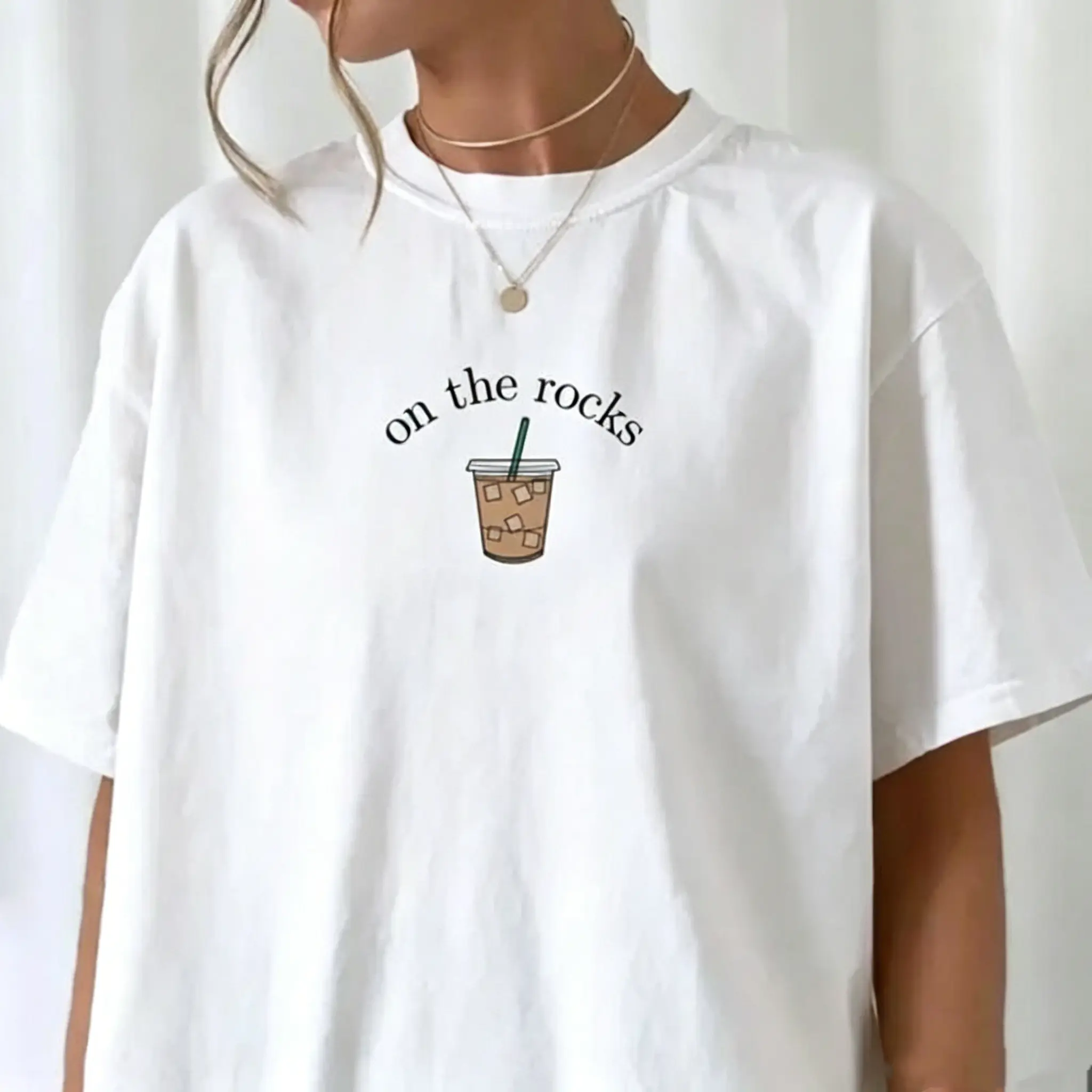 Coffee Shirt - Iced Coffee Lover Gift - Multi Color Short Sleeve Tee - Funny Coffee T-Shirt - Trendy Round Neck Casual Top