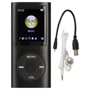 Aluminum Alloy Bluetooth MP3 Player - 1.8 Inch LCD Screen, Slim Portable Musical Audio Device, Lossless Sound, Button Control, Headphone Compatible, Expandable Memory Card Slot for Gym, Travel (Black), Musical Audio Player