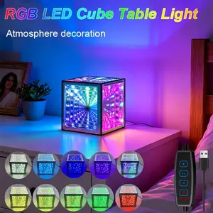 RGB Infinite Cube Light, Cube LED Night Lamp, Infinity Mirror Cube Led, Infinity Cube Led, Decoration Room And Game Room, Full of Technology And Surprise, Game Lights for Birthday Gifts