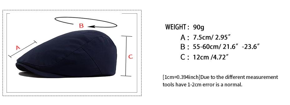Spring Autumn Women Beret Casual Vintage Men Newsboy Cap Ladies Visor Flat Hat Button Adjustable For 55-59cm Head Circum Ference