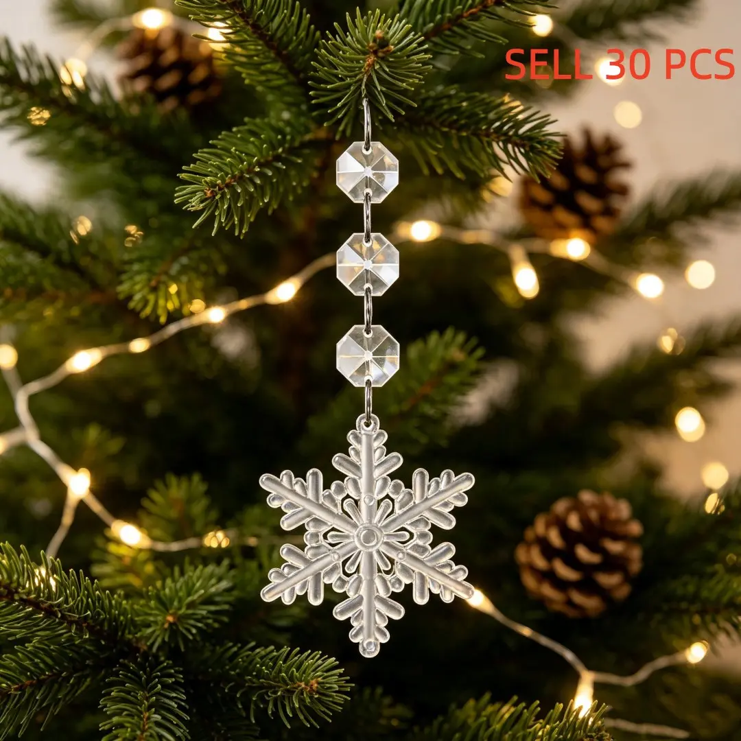 30 Crystal Decorations, Transparent Acrylic Snowflakes/ice Cones, Christmas Tree Ornaments, Wedding Festival Party Supplies