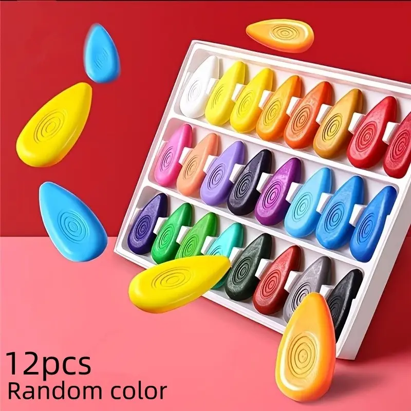 Vibrant Watercolor Crayons, 12 Colors Available, Ideal for Students, School Use, Portable Lightweight Art Supplies, Creative Drawing Tools