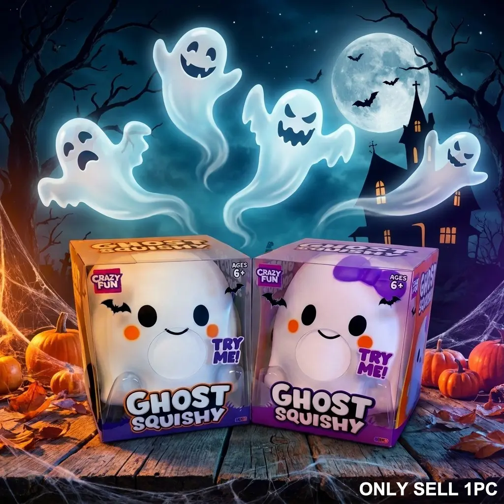 1Pc/2Pcs Jumbo Ghost Squishy Toy Mystery Box, Cute His Hers Couple Squeeze Ball, Ultra Slow Rising Sensory Fidget Relief Toy For Teens Adults 12+, Spooky Halloween Office Desk Decor Anxiety Reducer, Heavy Duty Gag Gift, Anxiety Squishies