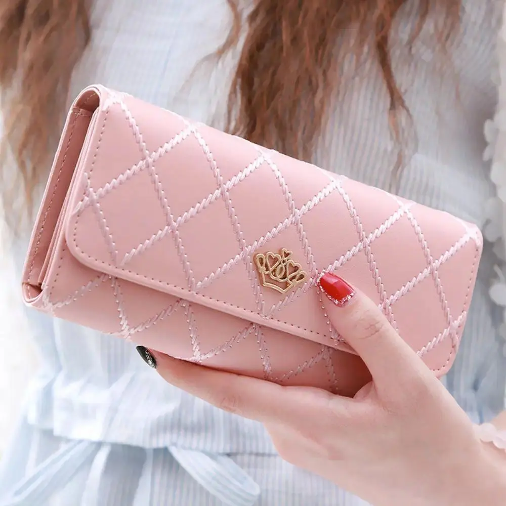 Quilted Long Wallet for Women, Large Capacity Card Holder Purse with Cash & Coin Pocket, Cute Everyday Clutch Wallet  Viral Cute Quilted Wallet, Colorful Long Purse That Keeps Your Cards, Cash & Coins Organized in Style
