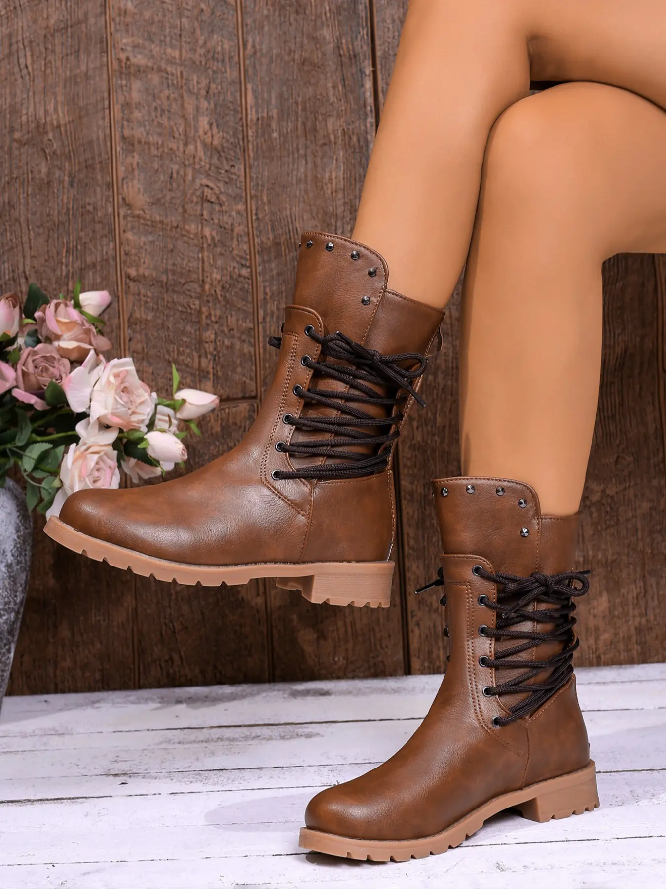 Women's Classic Work Boot, Durable Rubber Sole, Side Zipper Convenience, Versatile Streetwear Shoes, Fall & Winter, Side Zipper Boots