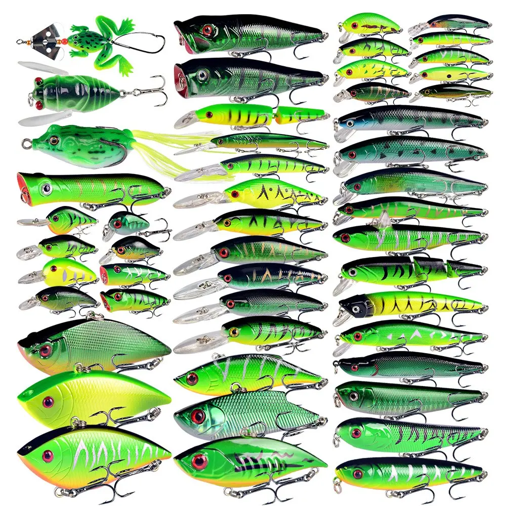50 Different Types Lure Baits, Fishing Accessories, Variety Pack, Fishing Lures Kit, Ideal for Anglers, Enhance Your Catching Experience