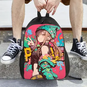 [Back-to-School Gift] A stylish Korean-inspired backpack with a Christmas theme, perfect for the first day of school. Washable, anime-themed, suitable for teenagers and young adults.