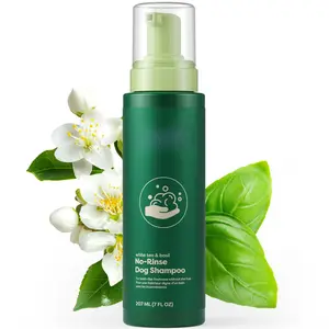 No-Rinse DogShampoo 7 oz - White Tea & Basil Scent,Convenient Waterless Formula for All CoatTypes, Refreshing Scent