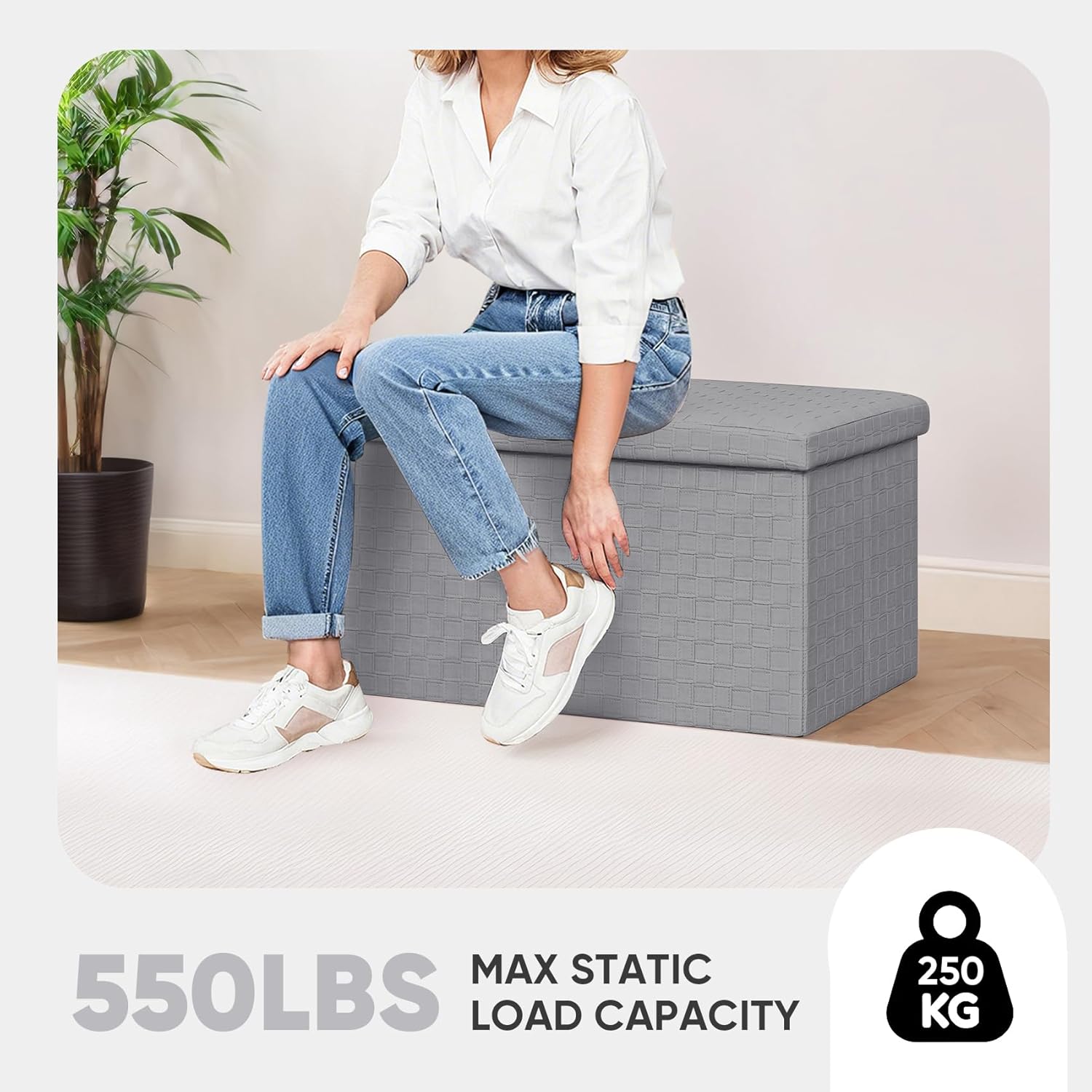 Footlocker Dorm, Bedroom| Versatile Toy Box, Blanket Chest & Compact Seat with Stylish Hidden Storage Grey 30"x15"x15" Footlocker Dorm, Bedroom| Versatile Toy Box, Blanket Chest & Compact Seat with Stylish Hidden Storage Grey 30"x15"x15"