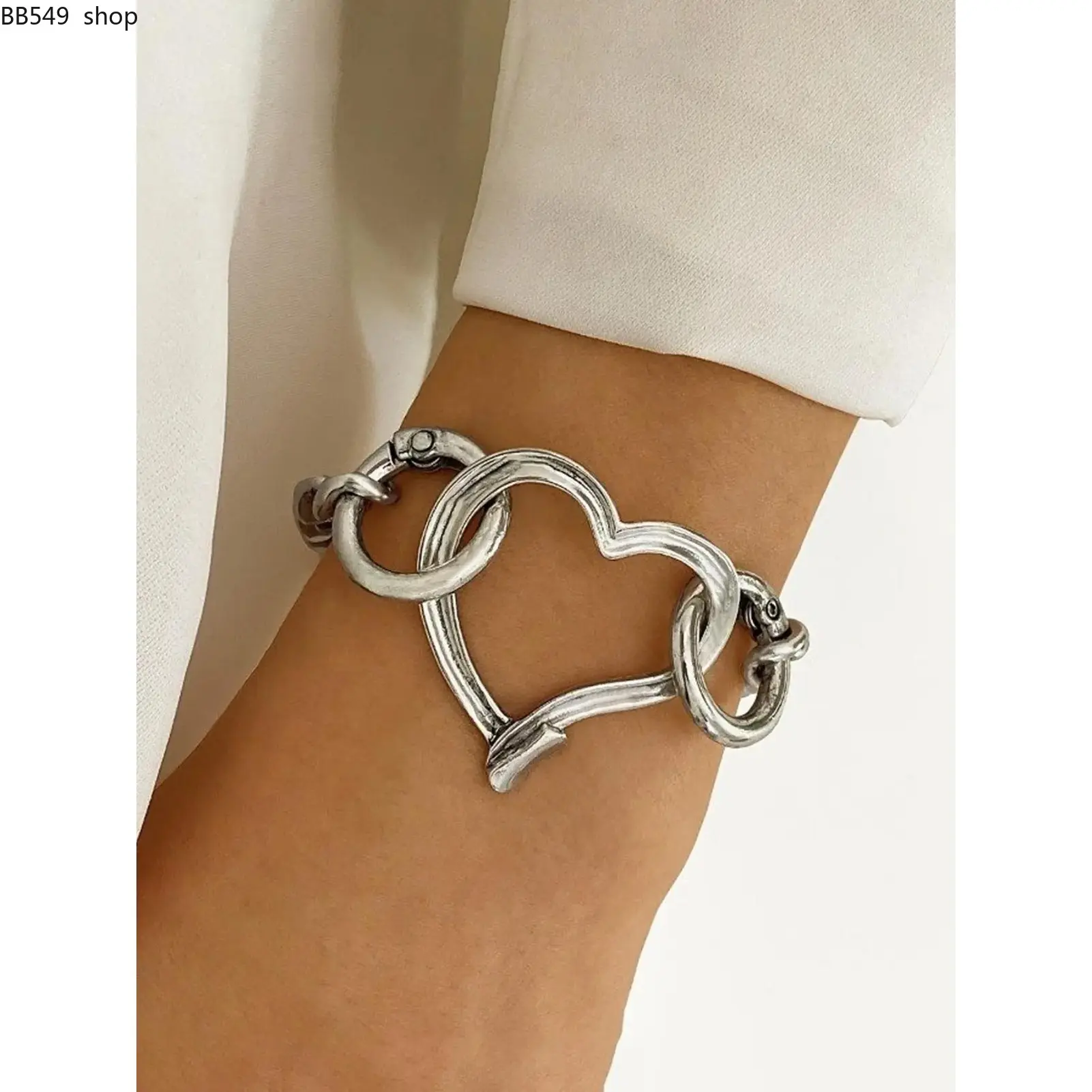 Heart Design Bracelet, Heart Shaped Bracelet, Fashionable Jewelry for Women & Girls, Trendy All-match & Exquisite Jewelry for Birthday Gift