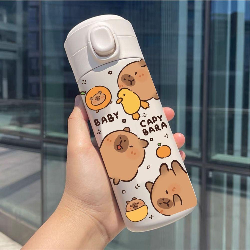 Capybara Insulated Stainless Steel Water Bottle for Children Cartoon Leakproof Large Capacity 420ML Sport Water Bottle