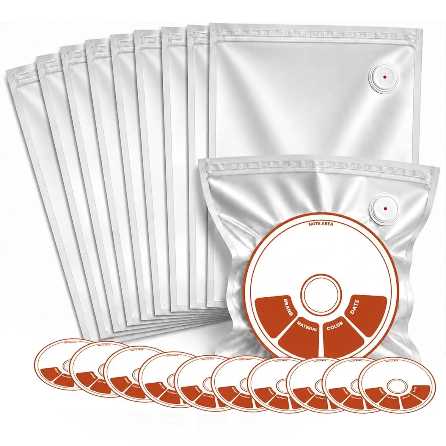 10 count  Filament Storage Bags,  Foil Vacuum Bags,  Light-Blocking & -Proof Storage Bags for  Printer Filament, Nylon (PA), TPU, PETG, ABS