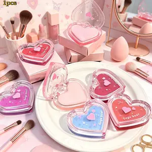 Gege bear dewy multi-use cream blush works for cheeks, lips, highlight and contour. Dual-use as blush & tinted lip mask, affordable daily makeup for students with natural glowing finish.