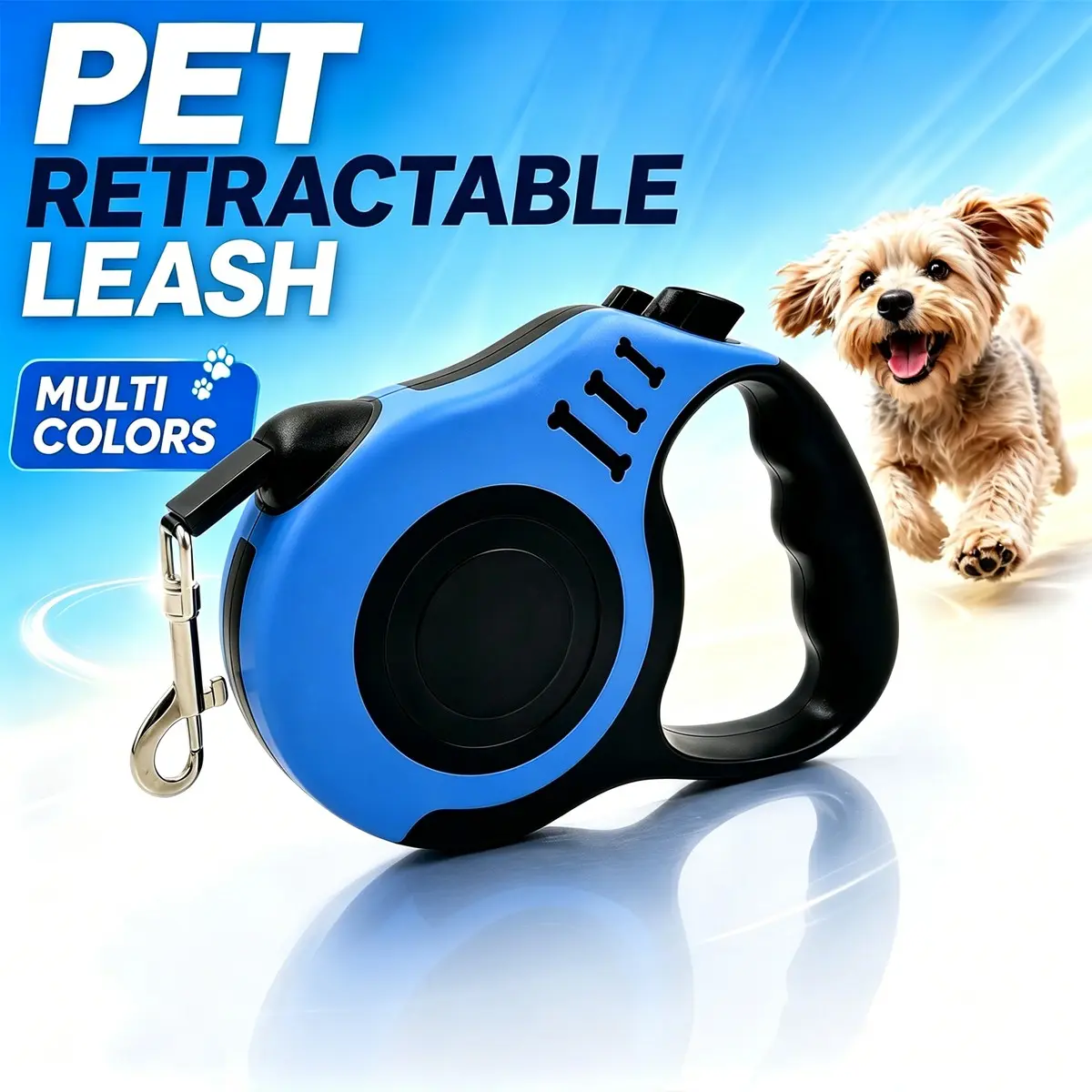 Automatic Retractable Dog Leash, One-Click Lock, Anti-Tangle Nylon Traction Rope, No Tangle Leash, Suitable for Small Medium Dogs, Training Use, Multiple Colors