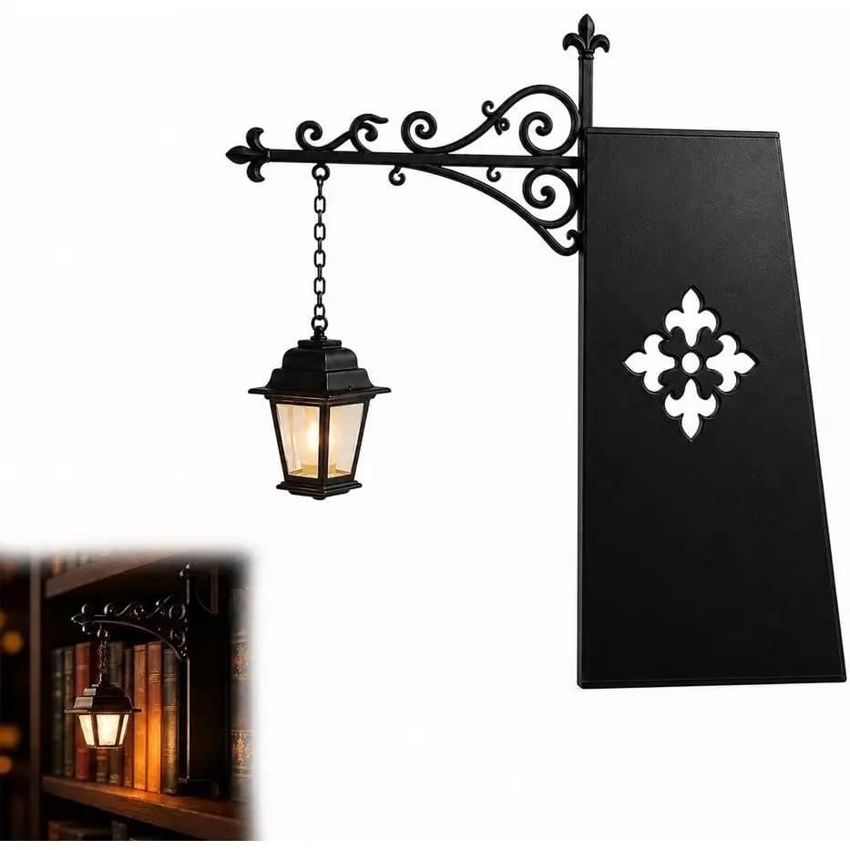 Vintage Magic Reading Lamp & Bookshelf Light, Indoor Decorative Light, Portable Book Nook Lighting, Resin Library Lantern Decor with Vintage Bookend Lamp, Desk Table Illumination for Book Lovers, Gift for Literature Enthusiasts