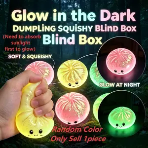 Glowing Dumpling Blind Box Squishy Toy, Realistic Food Slow Rebound, Soft Stress Relief Toy, Desktop Decoration, Unisex Gift, Slow Rising Squishies