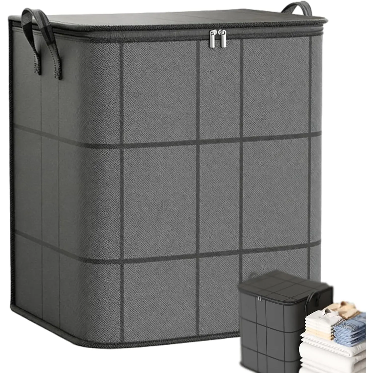 Spacious Moving Storage Bin, Zippered Organizer for Quilts, Bedding & Sweaters, Large Capacity Fabric Bag for Moving Day, Closet & Bedroom Use
