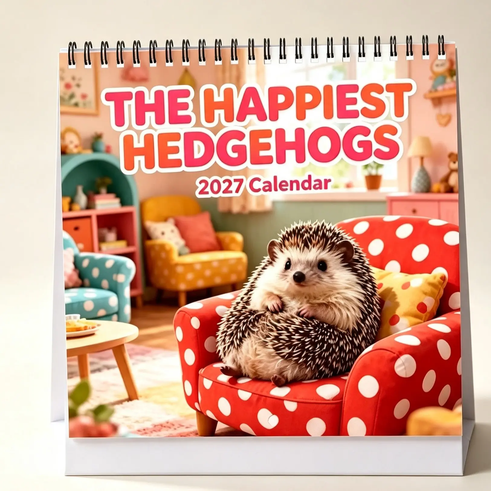 Cute Hedgehog Wall Calendar 2027, 12-Month Home Decor, Adorable Design, Perfect for Year-Round Use, Ideal Gift for Animal Lovers