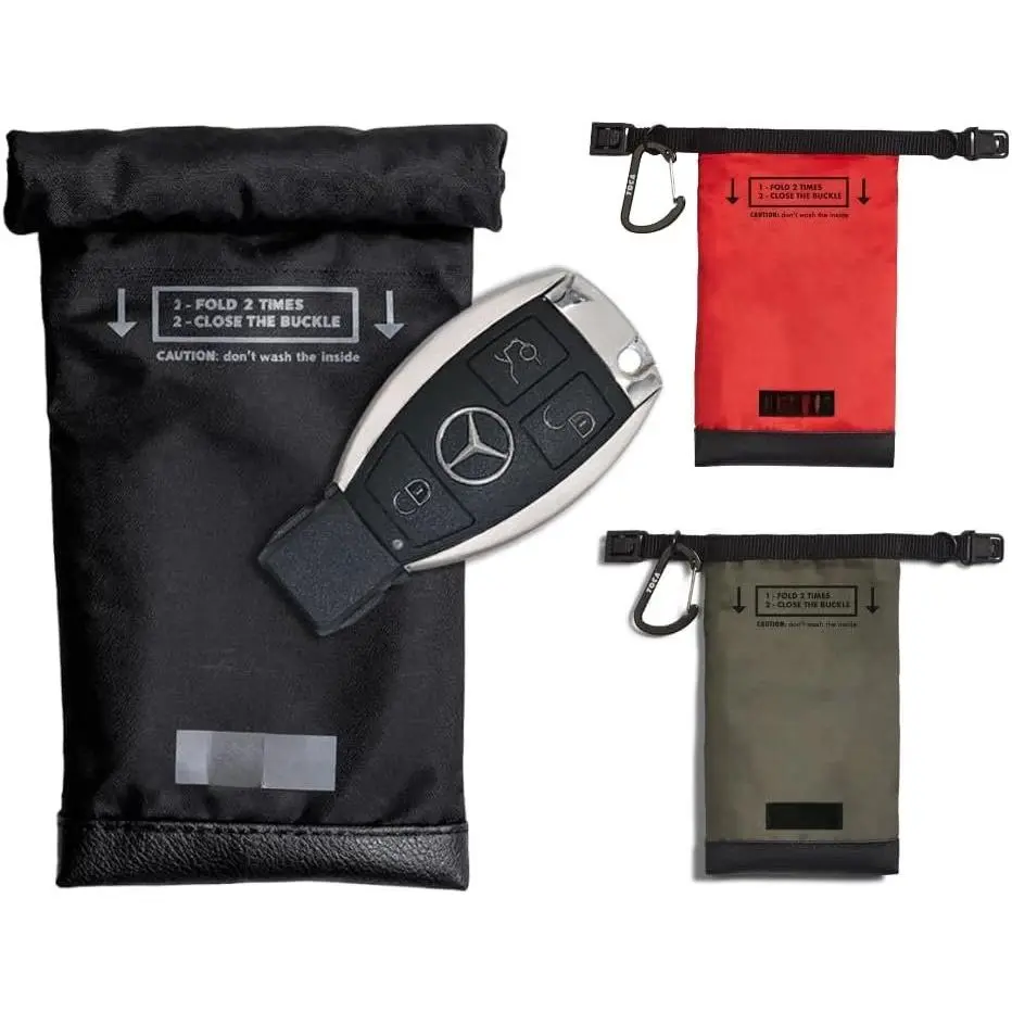 Key Fob Faraday Protection Pouch for  , RFID & GPS Signal Blocker, Keyless   Bags & Anti  cage Black
