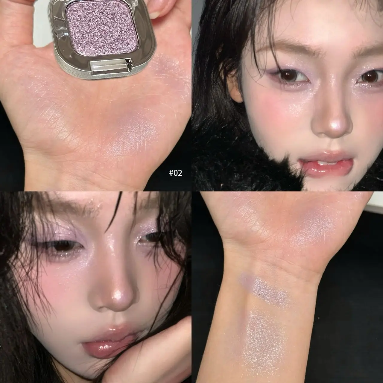 Cold Tone Transparent Glitter Eyeshadow, Long-Lasting Waterproof, Brightening Eye Area, Affordable Makeup, Beginner-Friendly, Korean Style, Daily Light Makeup, Holiday Gift