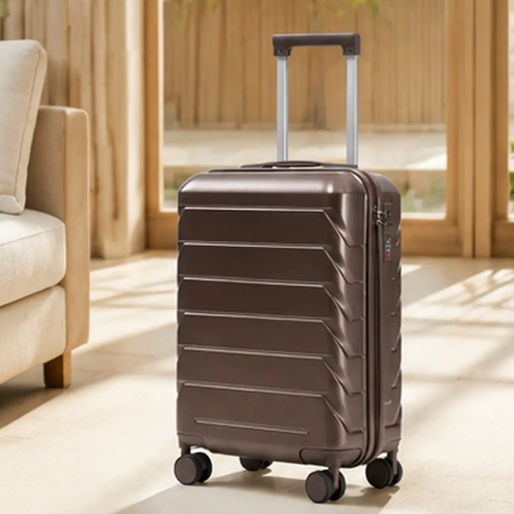 ARCH 20 Inch ABS Hard Shell Travel Luggage Carry-On Suitcase with Scratch Resistant Surface, Four Multi-Directional Spinner Wheels, Combination Lock, Brown, Lightweight Durable Waterproof Checked Bag for Short Trips, Brown Color Options