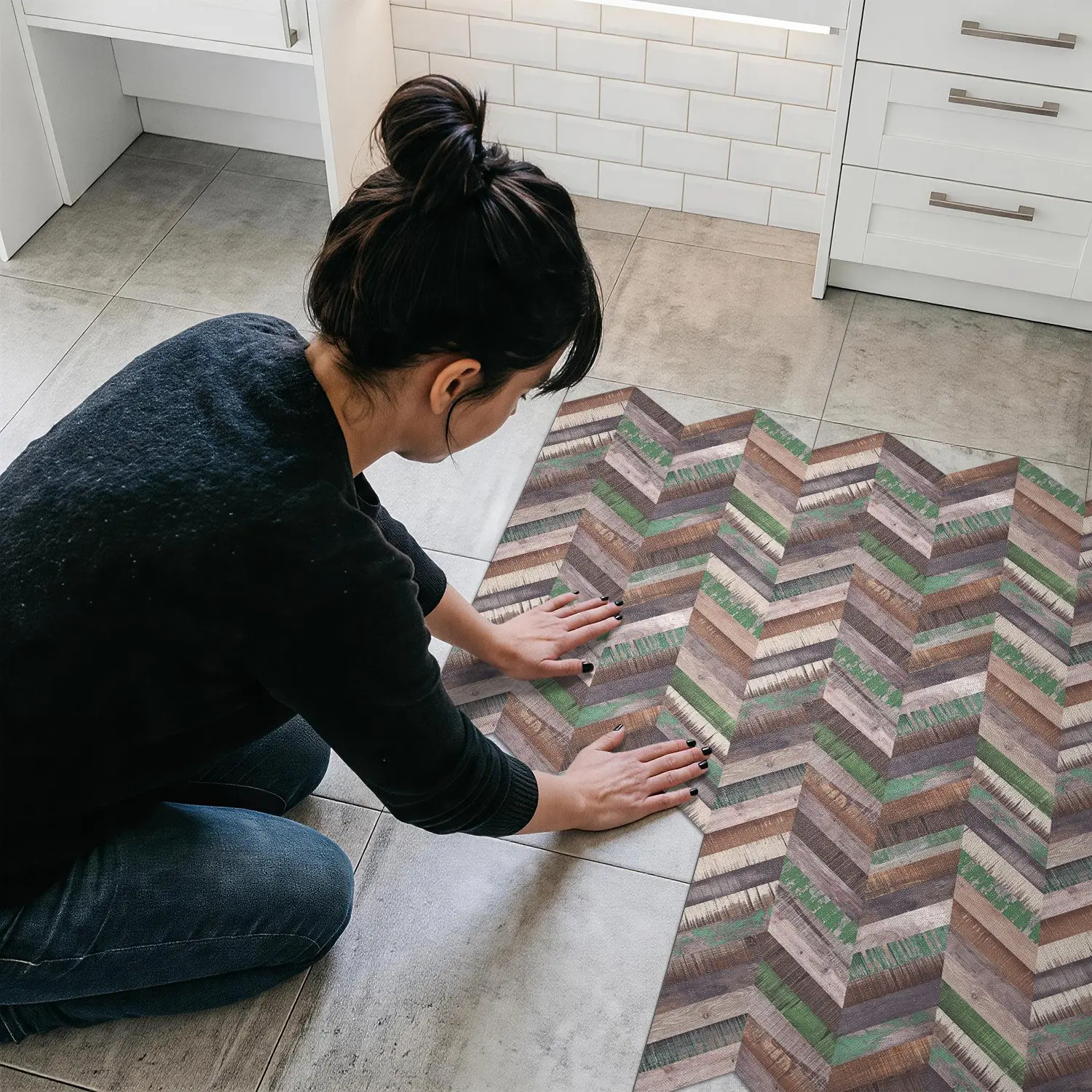 Self-Adhesive PVC Floor Sticker, Waterproof and Durable, Easy to Apply and Remove, DIY Flooring Renovation for Living Room and Bedroom
