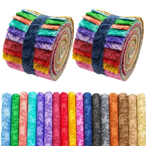 40 Pieces 6.5 x 50cm Colorful Feather Pattern Pre Cut Fabric Bundle Precut Quilting Fabric Hand Washable For Hand Sewing Quilting Doll Making Bag Decoration Home Decor Sewing Supplies For DIY Sewing Projects Beginners And Professional Crafters