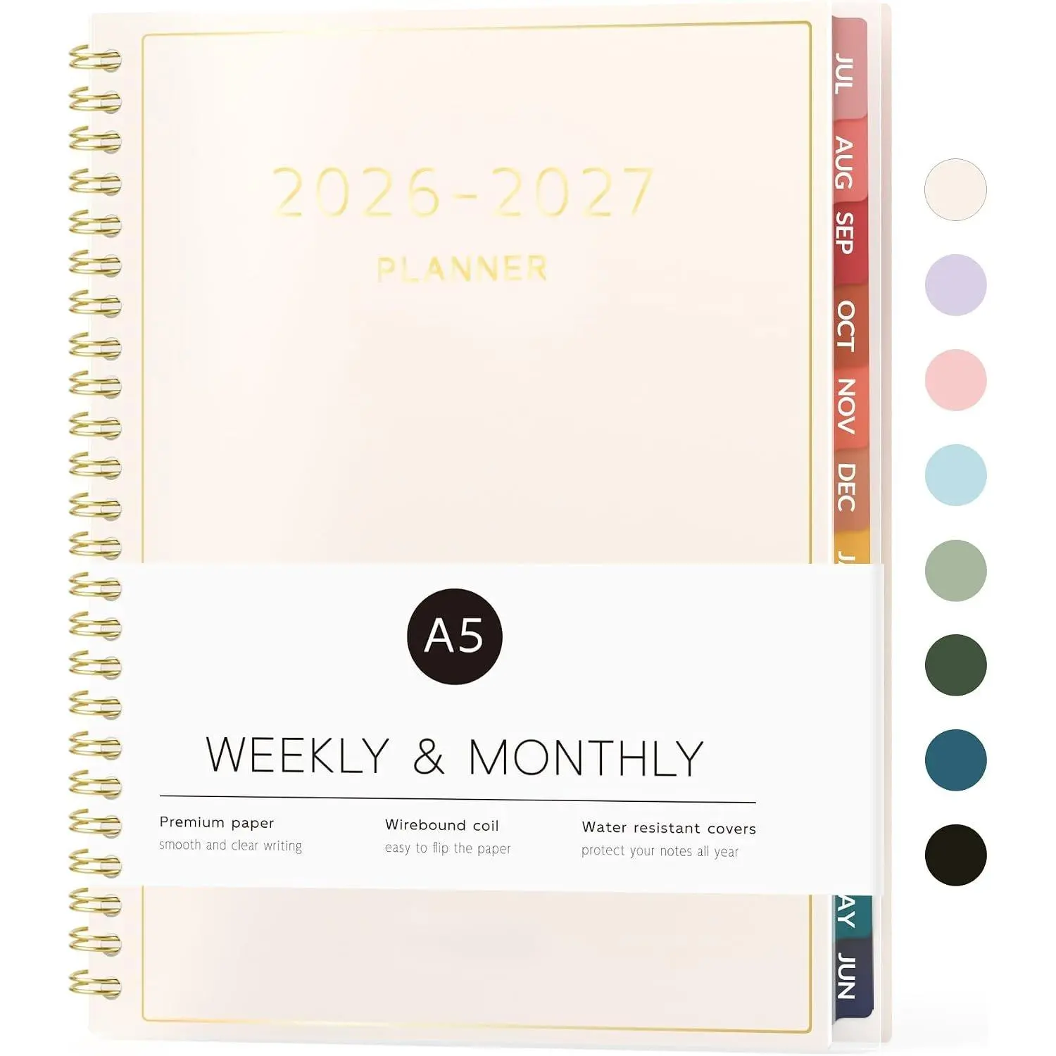 Academic Planner 2026-2027, Weekly & Monthly Calendar Planner, July 2026-June 2027, 6" X 8" Daily Agenda Book, Flexible Cover Notebook, College School Teacher Student Organizer A5,