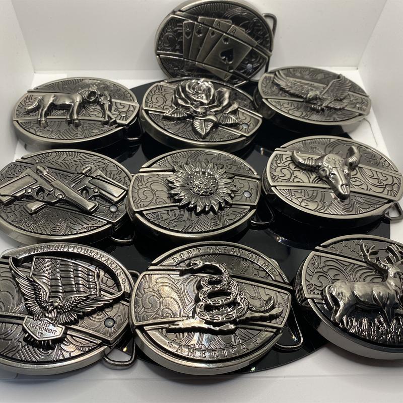 1T Multifunctional belt buckle head bull head animal  buckle denim personality hip hop retro board buckle belt, high quality flag cowboy girl, girl boy