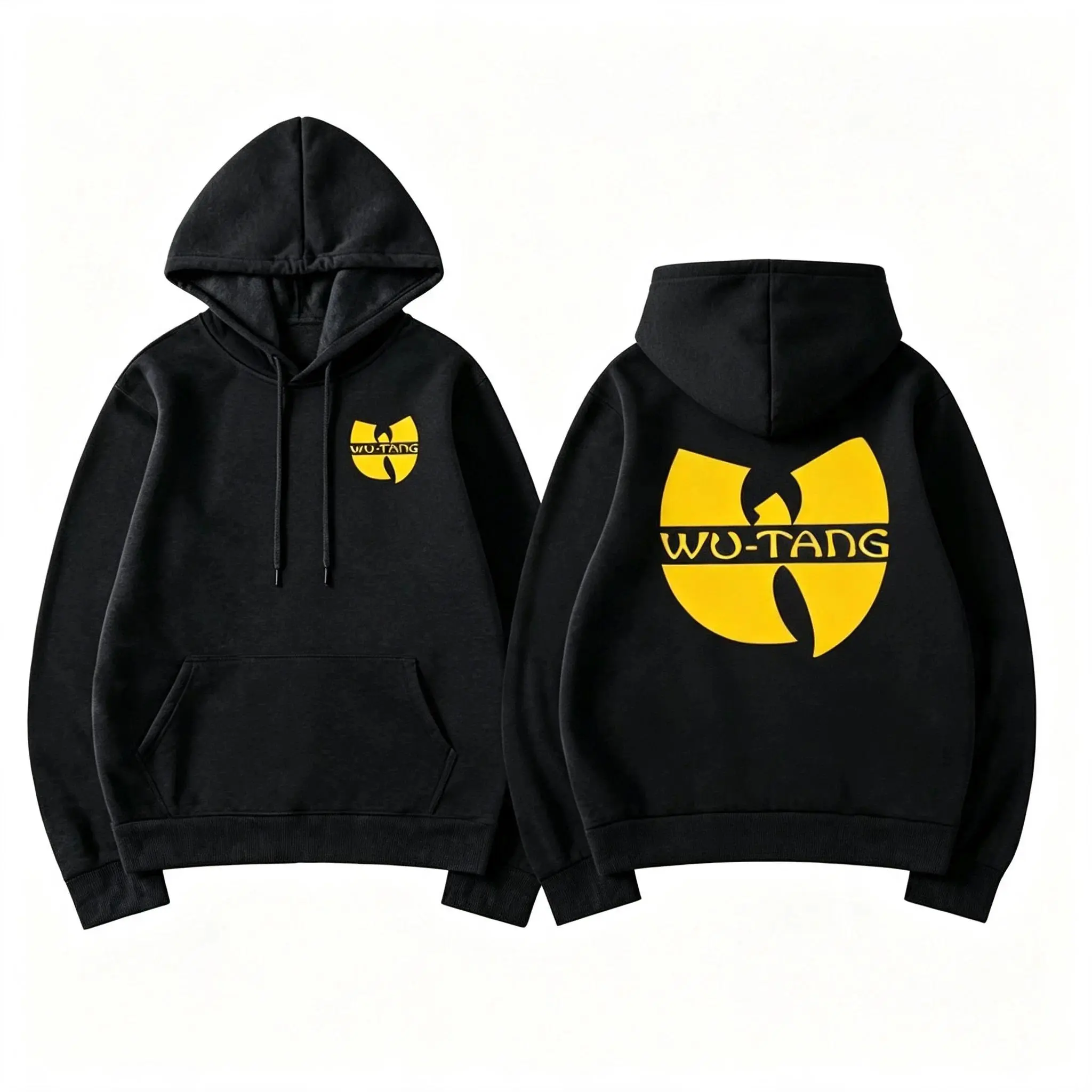 Hip Hop Années 90 Wu Clan T-Tangs Graphics Hoodie Men Women's Punk Zip Up Jacket Long Sleeve Fleece GothicCoat Loose Streetwear