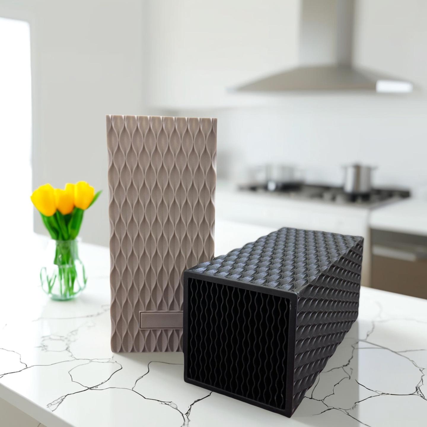 Modern diamond-shaped plastic knife holder, multifunctional knife rack, kitchen knife storage, free-insertion knife rack organizer