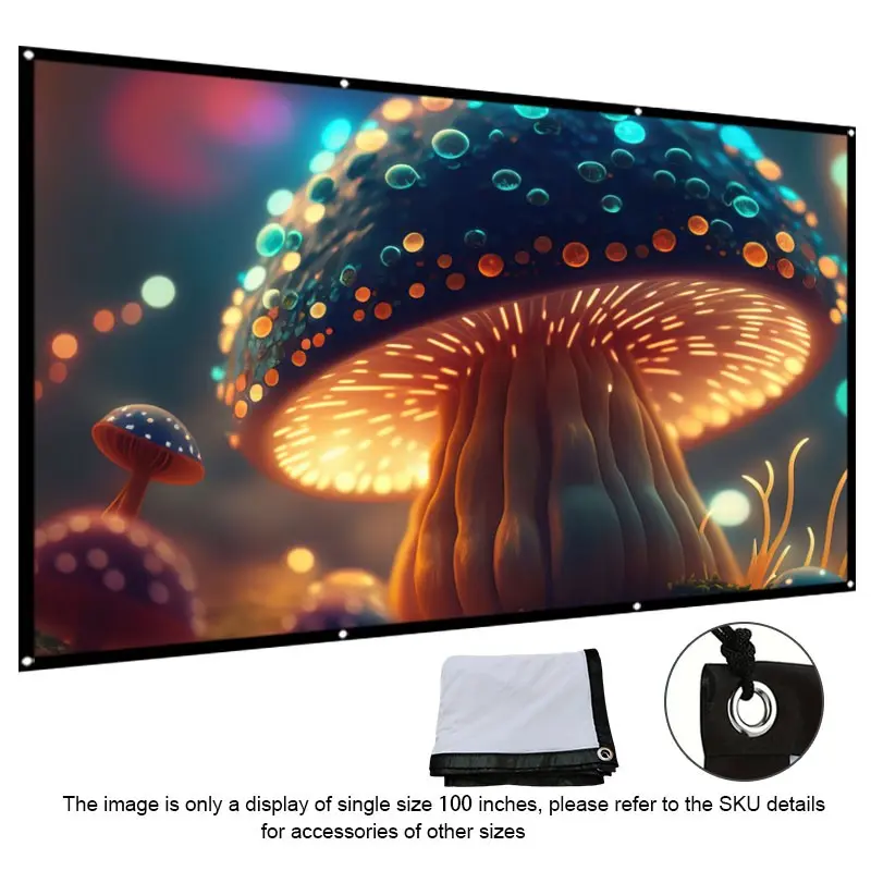 High Definition Projection Screen, Thick High Density, 60-150 Inches, Dual Side Projection, Home Theater, Outdoor, Office, Classroom, Outdoor Projector Screen, HD Projection Screen