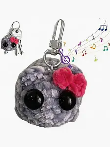 Crochet Sad Hamster Meme Keychain with Sound, Unique Handmade Accessory, Perfect Gift Idea, Adds Fun to Your Keys