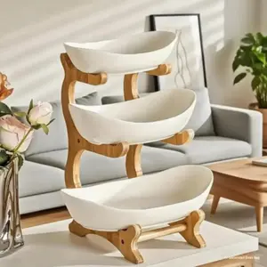 Simple Multi-Layer Home Living Room Fruit Tray, Candy Fruit Bowl, Three-Tier Dual-Layer Plastic Rack Organiser Stand, Durable Design, Perfect for Any Occasion