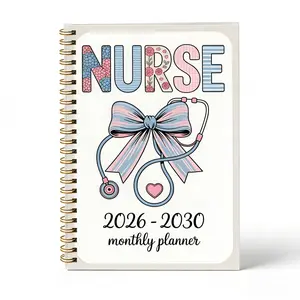 2026-2030 Monthly Planner/Calendar - January 2026 to December 2030, 5-Year Monthly Planner, Nurse-Themed Cover Design Notebook, Annual Calendar Planning, Monthly Tabs, 60-Month Calendar, 5.5 x 8.3 inches, Thick Paper, Elastic Cover, Durable Double Wire Sp