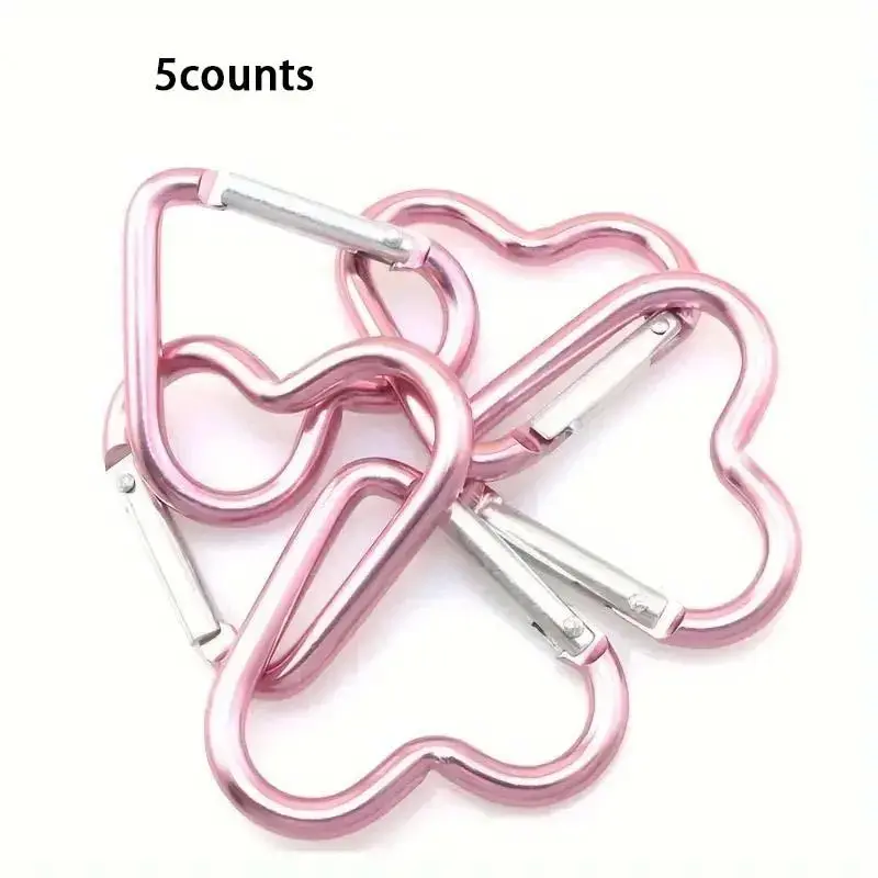 Aluminum Multi-functional Heart-Shaped Clip Sport Water Bottle Spring Buckle Travel Backpack Love Hiking Clip, Aluminum Alloy Heart Spring Buckle Backpack Outdoor Clip Colorful Keychain DIY Accessory Phone Strap Spring Buckle Aluminum Alloy Carabiner