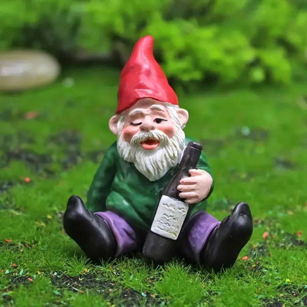 Creative Gnome Design Resin Craft (4 Counts), Miniature Garden Ornament, Fun Garden Gnome, Garden Gnome Statue, Micro Garden Decoration for Yard, Patio, Lawn, Indoor and Outdoor Decoration, Garden Accessories, Home Decor
