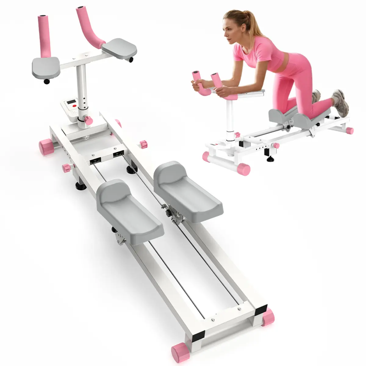 Core Training Equipment, Adjustable Rubber & Steel Spine Stretcher with Compact Frame for Unisex Core Workouts and Posture Correction at Home/Office, Functional Training Workout, Stretching, All Age Groups