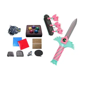 2025 Squid Game 2 Inspired Korean Folk Games Set – Traditional Collection: Jebi Kicks, Gonggi, Biseokchigi, Paeng-yi, DDAKJI | Fun for Family & Travel Colorful Pink Pink Pink