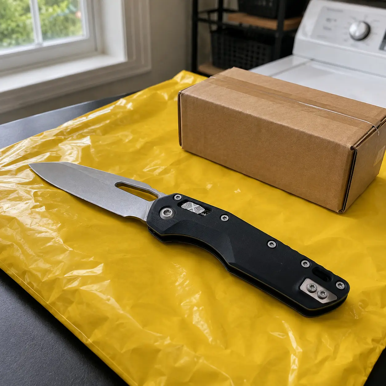 Satisfying Action MSI Camping Outdoor Knife, M390MK Steel Blade, Button Lock, G10 Handle, 3.6in Drop Point - Everyday Carry Essential for Gear Lovers