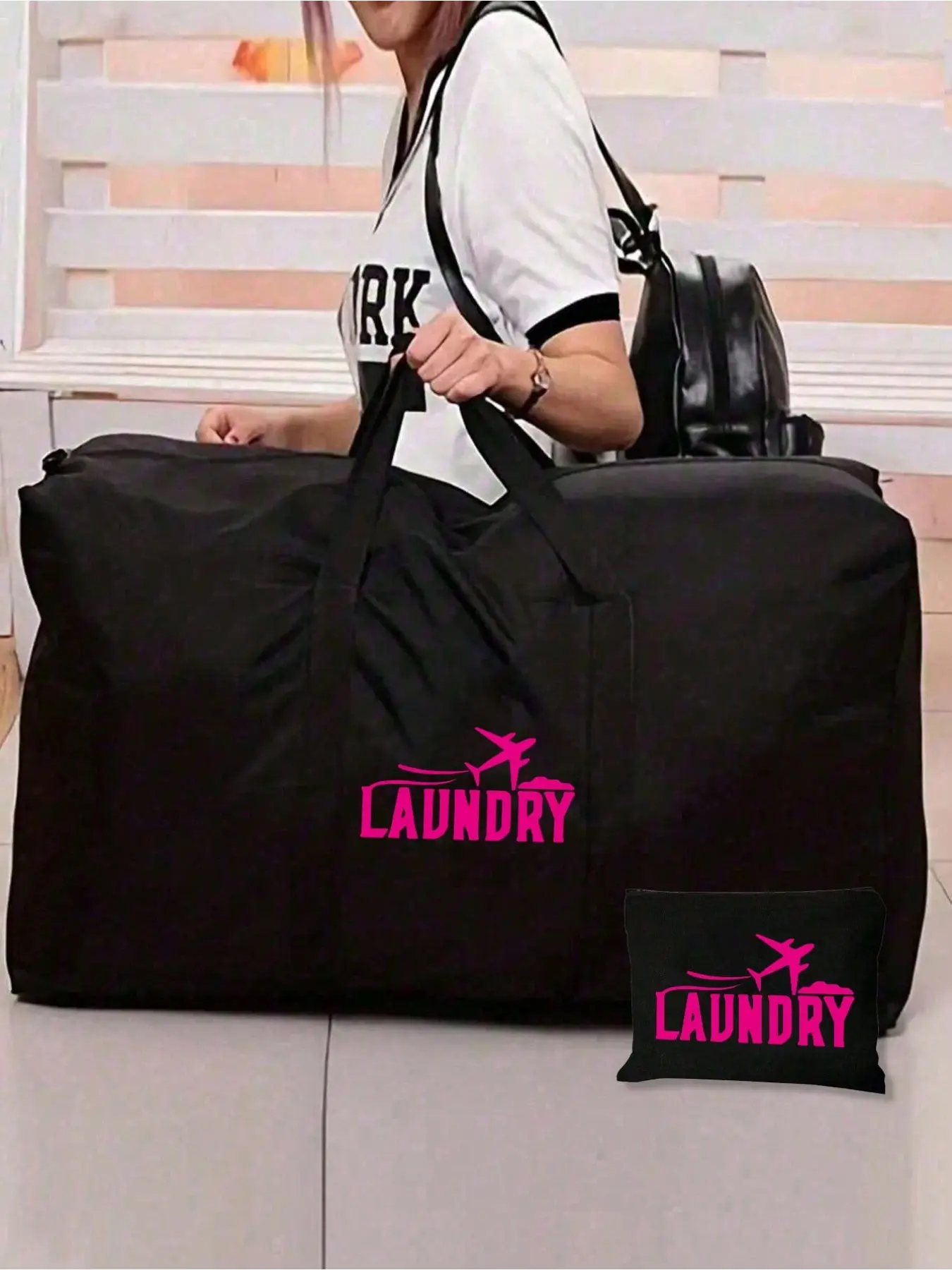 Large Capacity Foldable Travel Bag, Unisex Storage Bag, Makeup Bag, Portable Handbag, Men's Luggage Bag, Oxford Fabric, Moisture-Proof, Dust-Proof