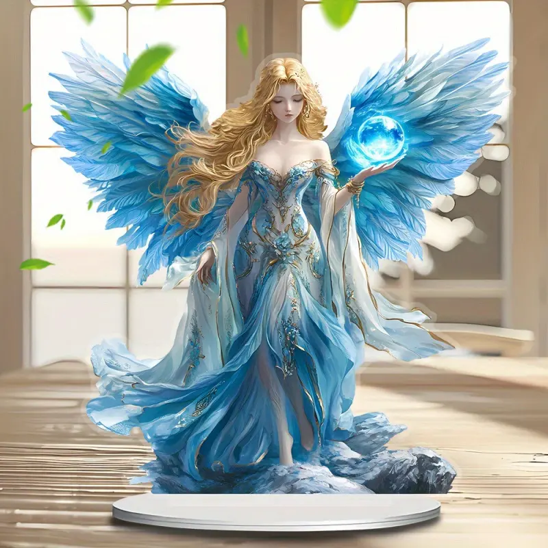 New Guardian Angel Statue Acrylic Ornament 2D Flat Decoration Multifunctional Decorative Holiday Ornament