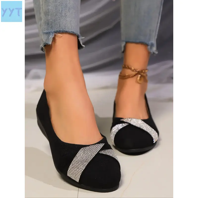 Women's Mary Flat Shoes, Casual Flats, Soft Sole Flats, Shiny Design, Lightweight Comfortable, Hand Washable, Suitable All Seasons Wear