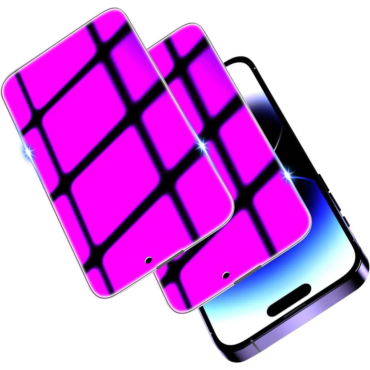 (2 Pack) Anti-Peeking Privacy Tempered Glass Screen Protector for iPhone 14 Pro Max 6.7in, Brilliant Gradient Purple, Anti-Blue Light HD Full Coverage, Protective Aftermarket Phone Screen Protectors Accessories with True-Touch
